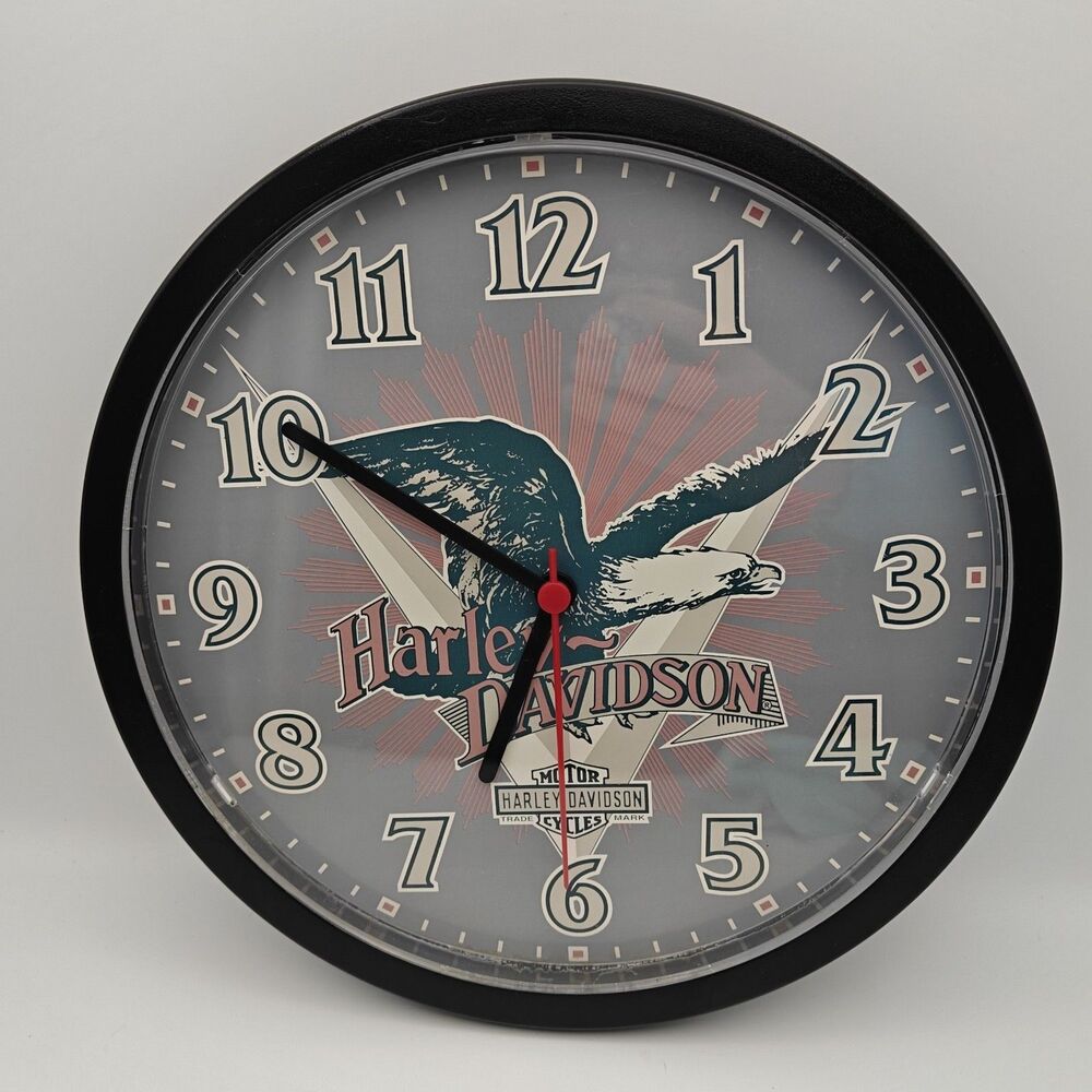 Harley Davidson Wall Clock Screamin Eagle Motorcycles Logo Man Cave 11.5"